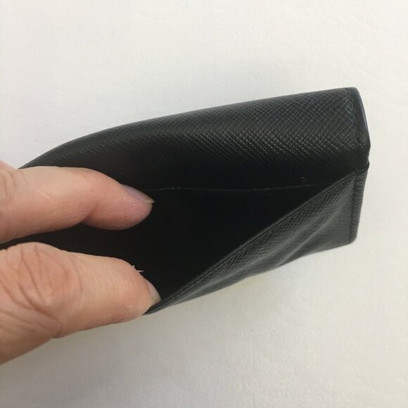 PRADA Business Card Holder Black Saffiano Lux Leather 100% Authentic w/Box - Picture 8 of 16